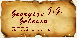 Georgije Galešev vizit kartica